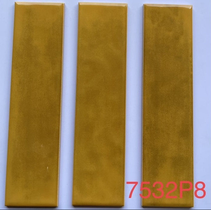 Gạch Thẻ Gợn Sóng 75x300 Màu Vàng 7532P8 - Daisan Mart