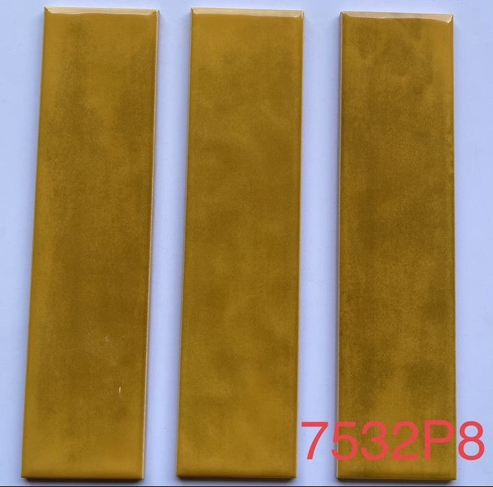 Gạch Thẻ Gợn Sóng 75x300 Màu Vàng 7532P8 - Daisan Mart