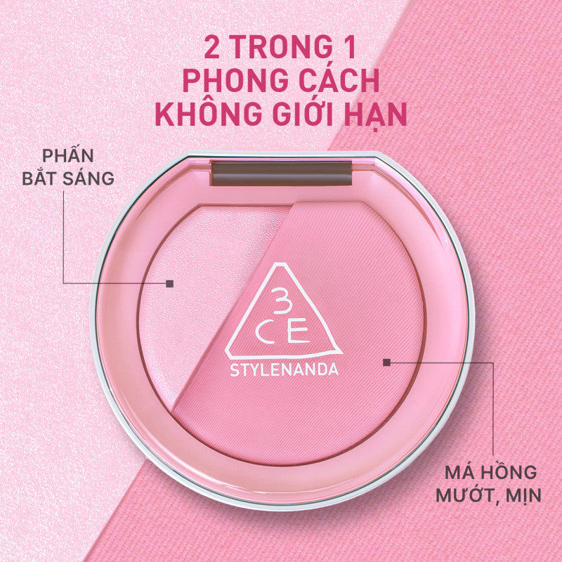 Phấn Má Hồng Bắt Sáng 3CE Blushlighter 4.3g - Daisan Mart