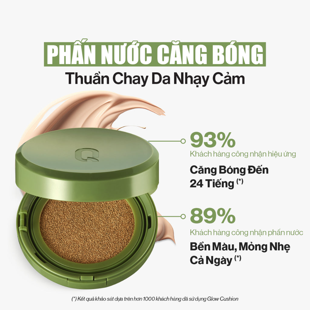 Phấn Nước Glamrr Q Vegan Super Glow Cushion SPF50+ PA++++ 15g - Daisan Mart