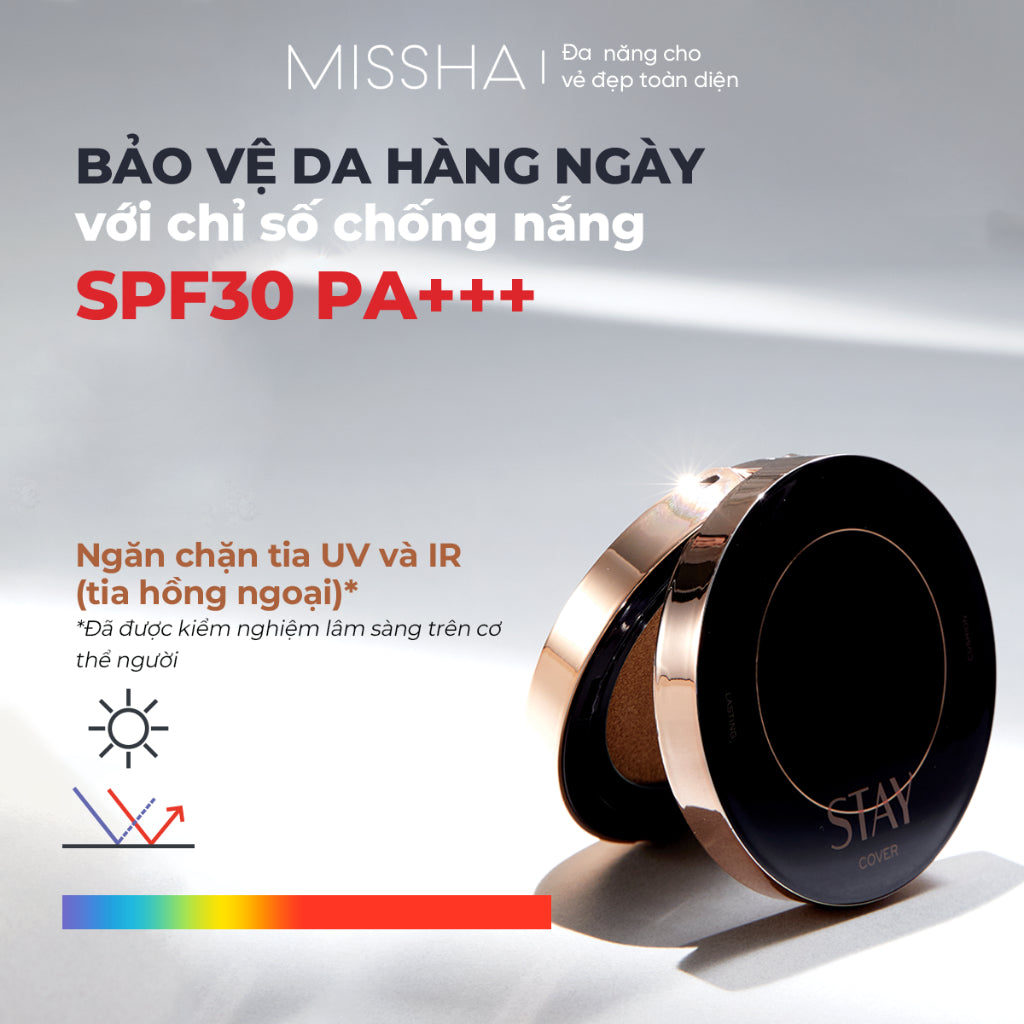 Phấn Nước Kiềm Dầu Lâu Trôi Missha Stay Cushion High Cover SPF30 PA+++ 14g - Daisan Mart