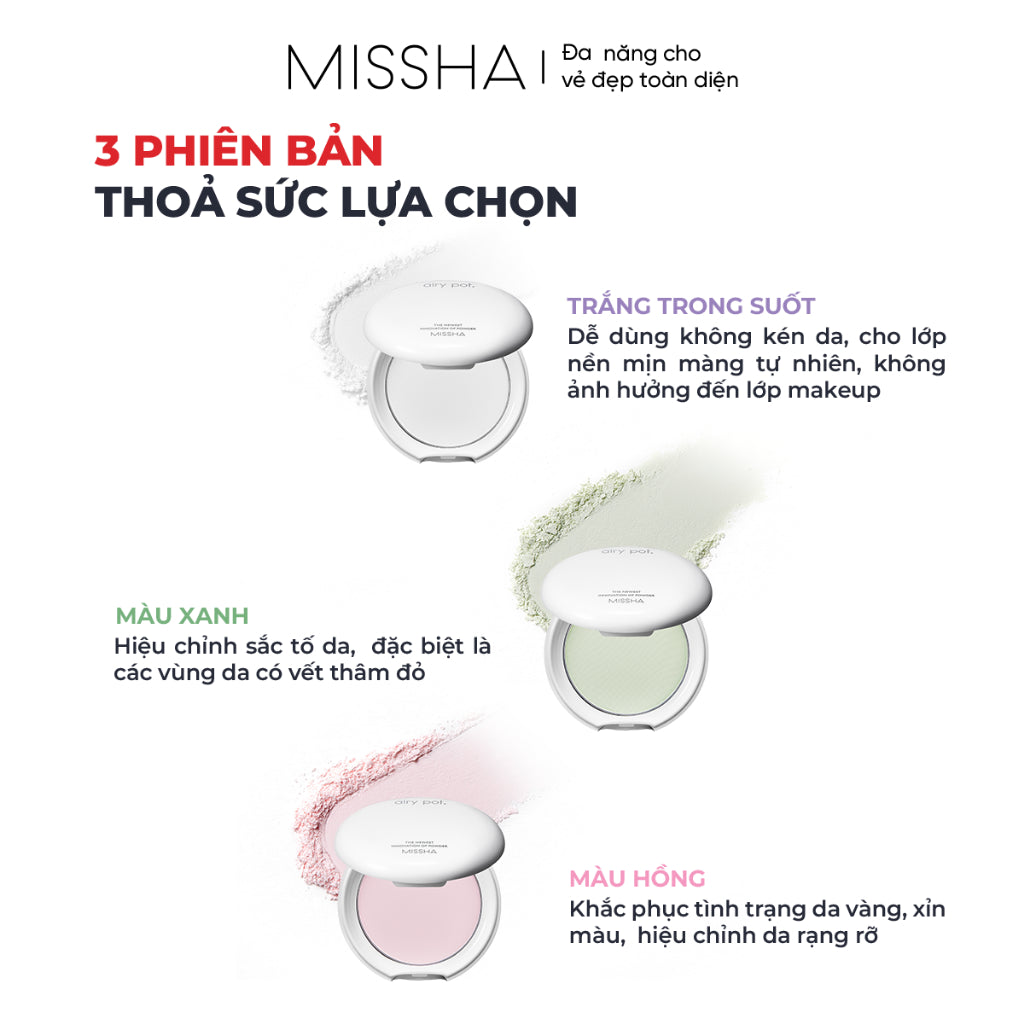 Phấn Phủ Kiềm Dầu Missha Airy Pot Pressed Powder 5g