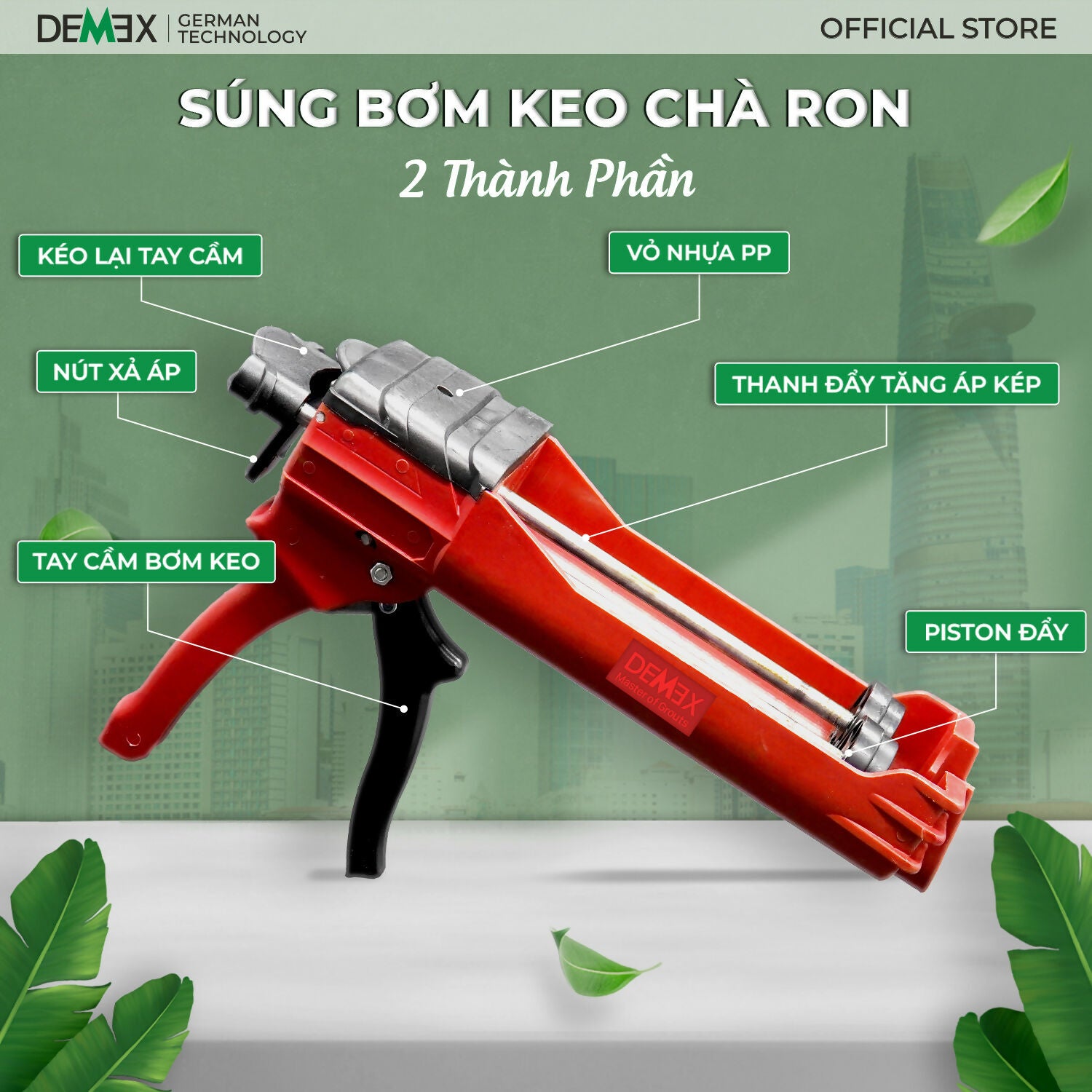 Bộ bơm keo chà ron 2 thành phần Demex tiện lợi - Daisan Mart
