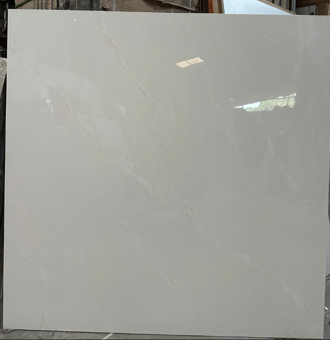 1000x1000 glossy cream yellow floor tiles H1619