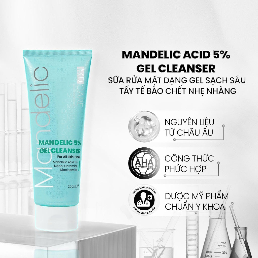 Sữa Rửa Mặt MD CARE Mandelic Acid 5% Gel Cleanser 200ml
