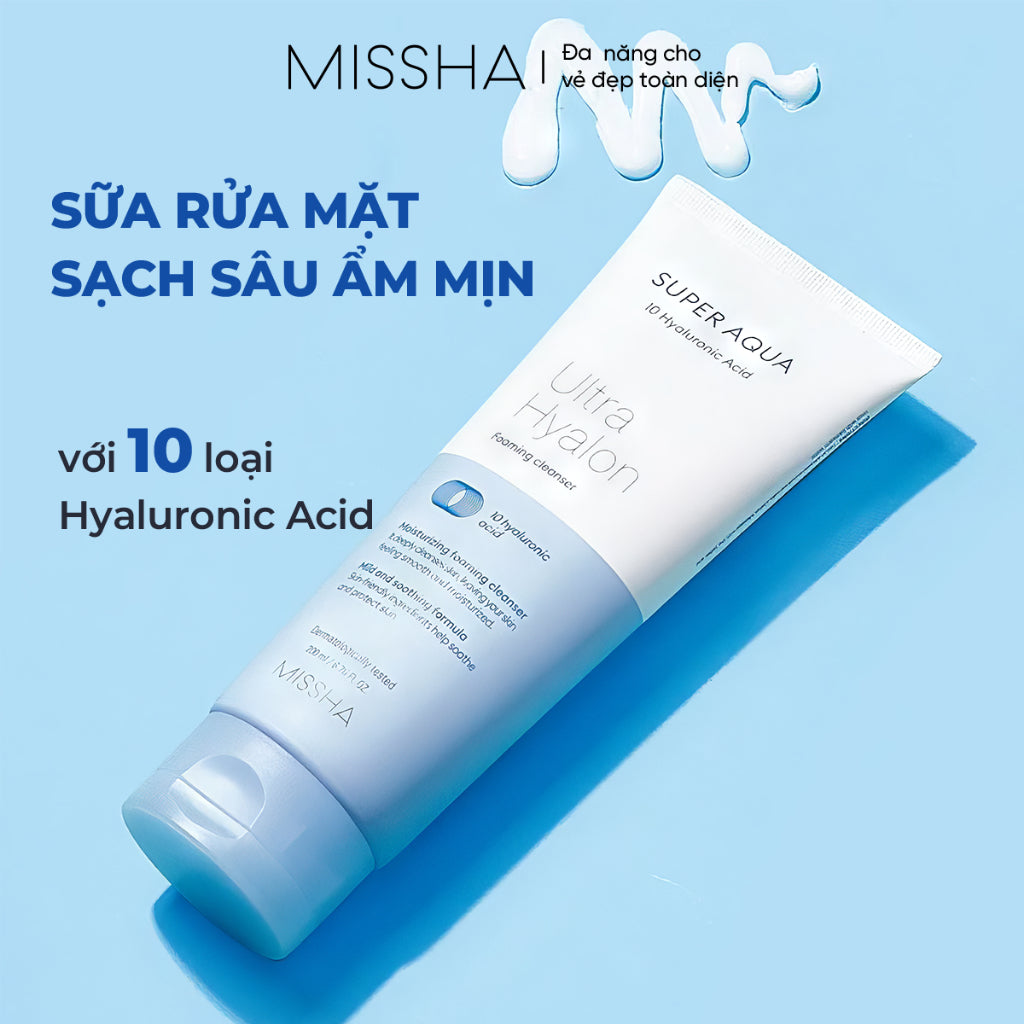 Sữa Rửa Mặt Missha Super Aqua Ultra Hyalron Foaming Cleanser 200ml