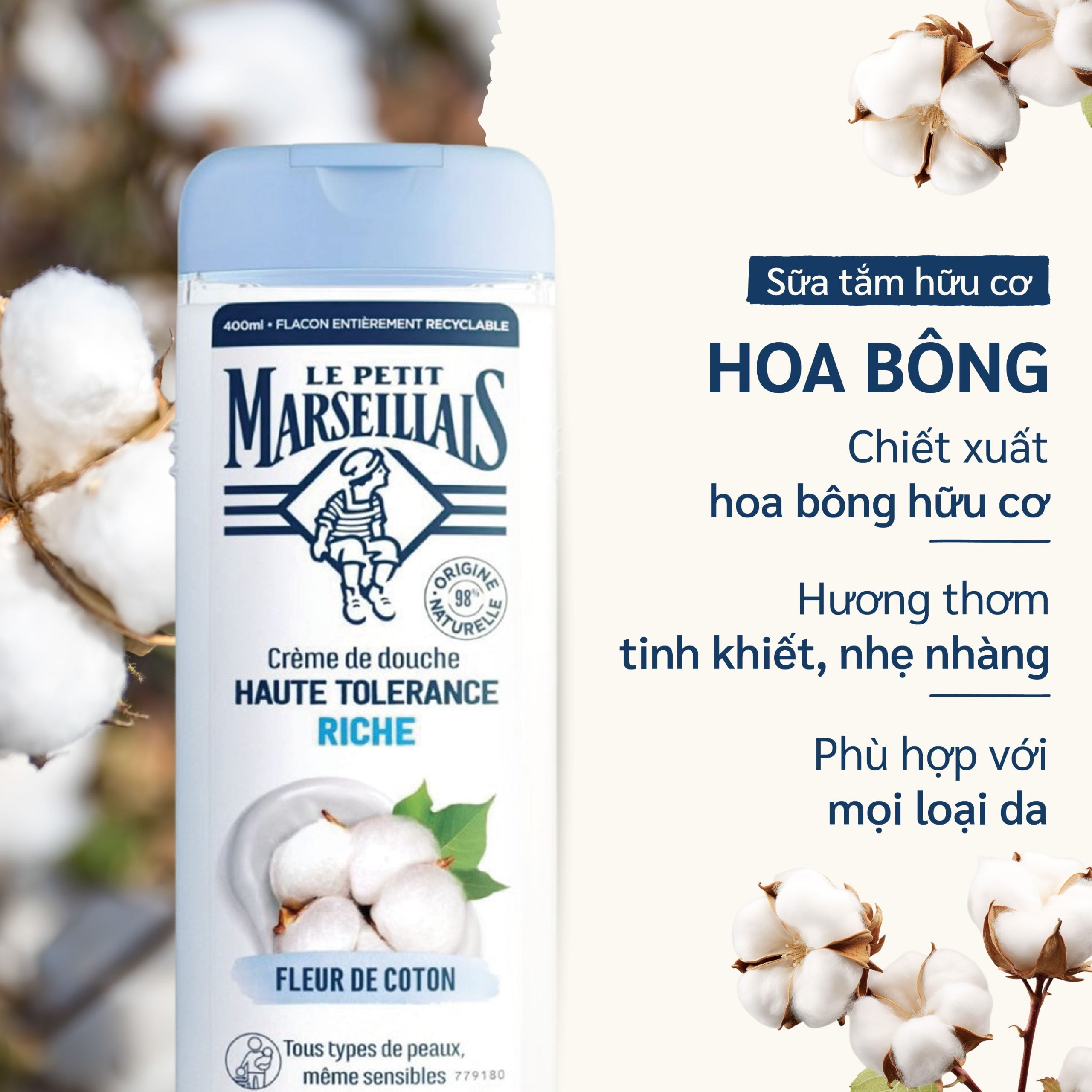 Le Petit Marseillais Moisturizing Shower Gel 98% Natural 400ml