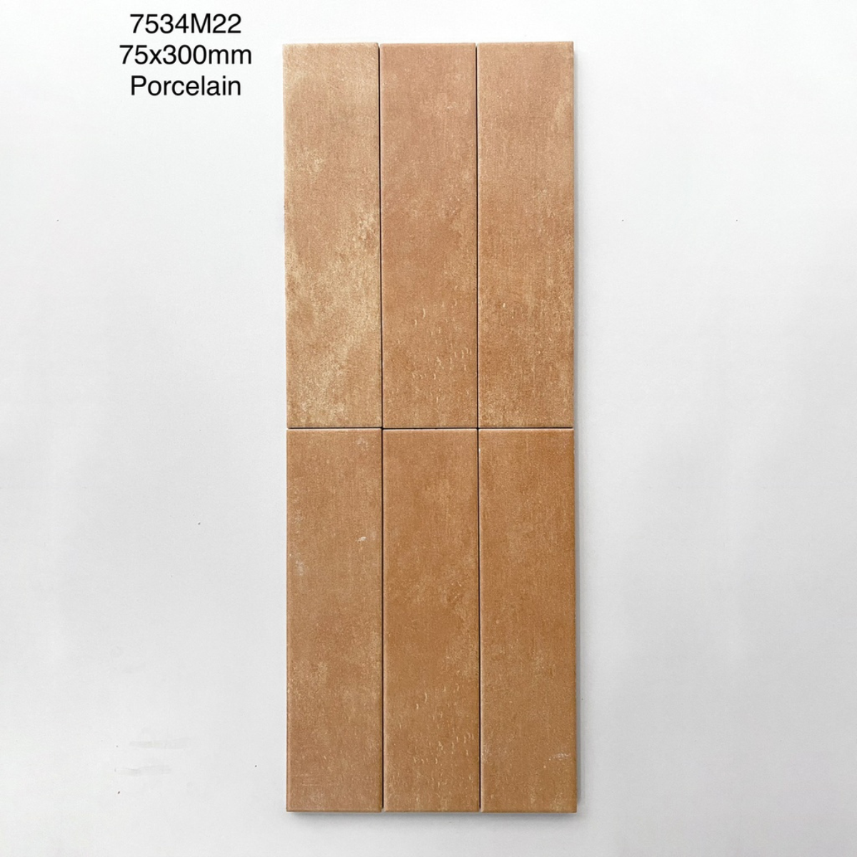 Flat matte porcelain tile size 75x300 code MD7534M22