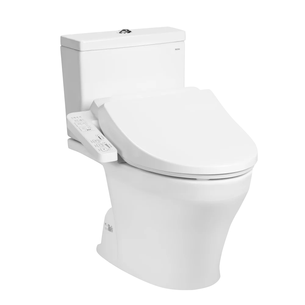 Bàn cầu hai khối kèm nắp rửa điện tử WASHLET dòng C2 cơ bản TCF23710AAA CS326DW18XW - Daisan Mart