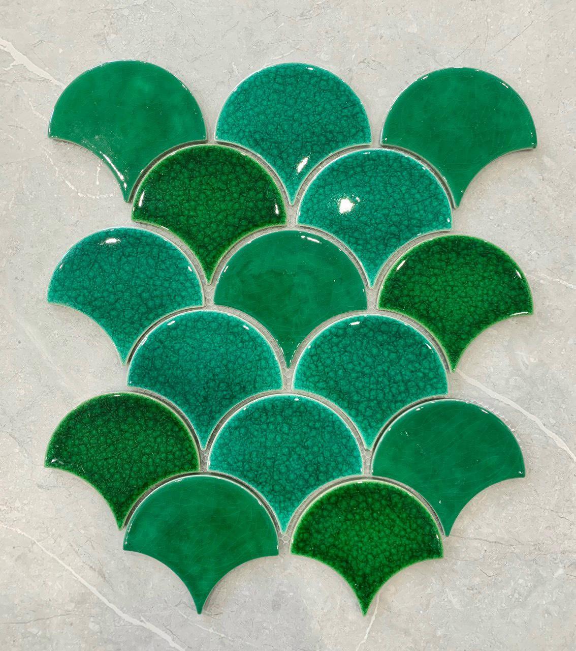 Cracked Glaze Fish Scale Mosaic Tile EMIX070821