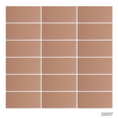 Gạch Mosaic thẻ hồng cam KT 45x95mm NGT_507_XRY - Daisan Mart