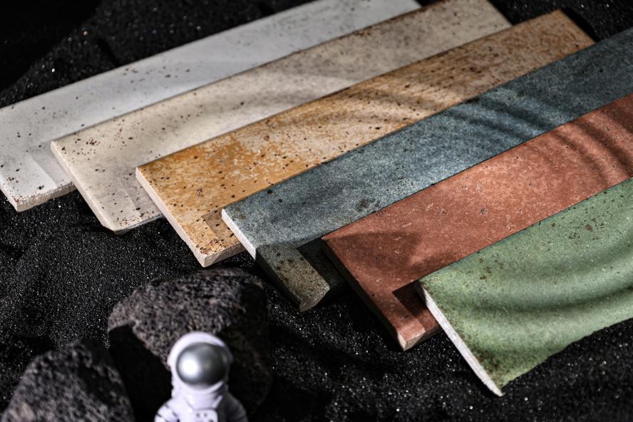 Flat metallic matte porcelain tile, size 75x300, code MD7536G11-SG