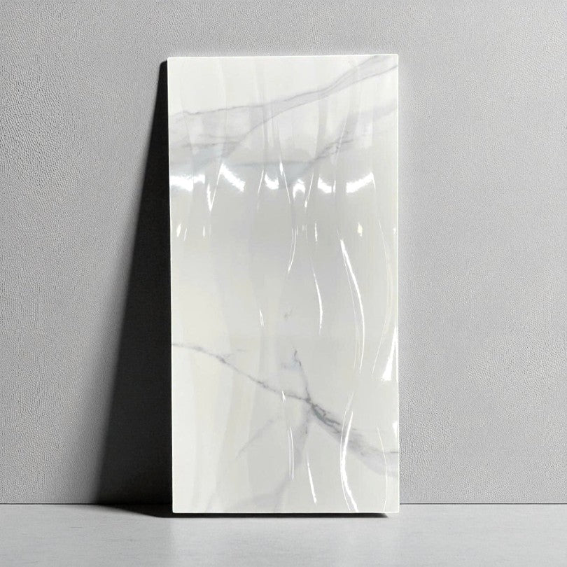 Ceramic wall tiles 300x600mm white glossy code C3602B