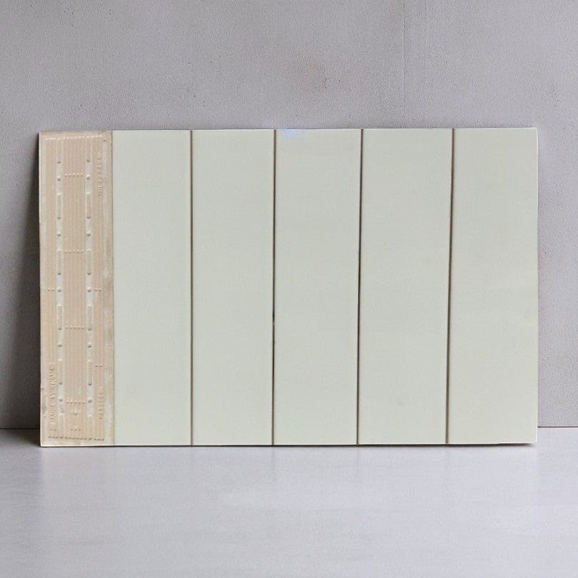 Vietnamese tile, flat glossy cream white, size 75x300 mm, STA75301PN, Type 1 (1 box/ 50 tiles/ 1.125m2)