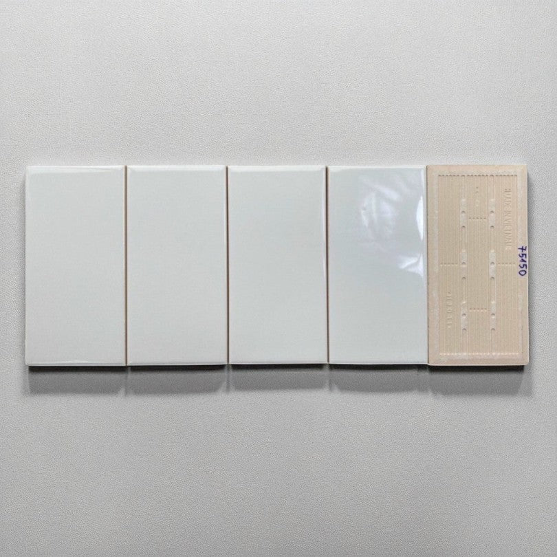 Premium flat glossy white tile 75x150mm PSTA75150