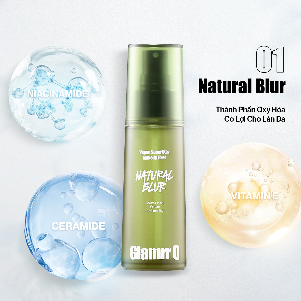 Xịt Khóa Nền Cố Định Glamrr Q Vegan Super Stay Makeup Fixer - Daisan Mart