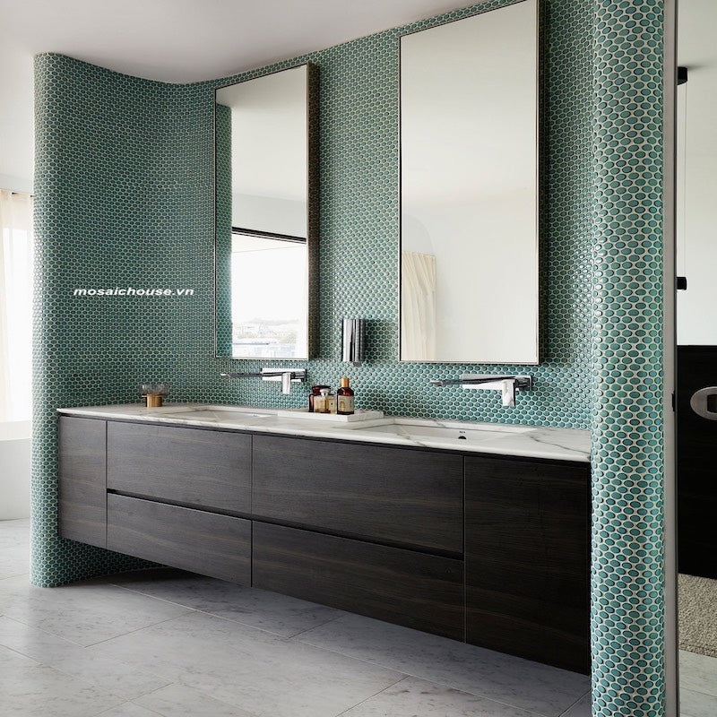 MOSS-COLOR POLYESTER MOSAIC TILES CB 160 