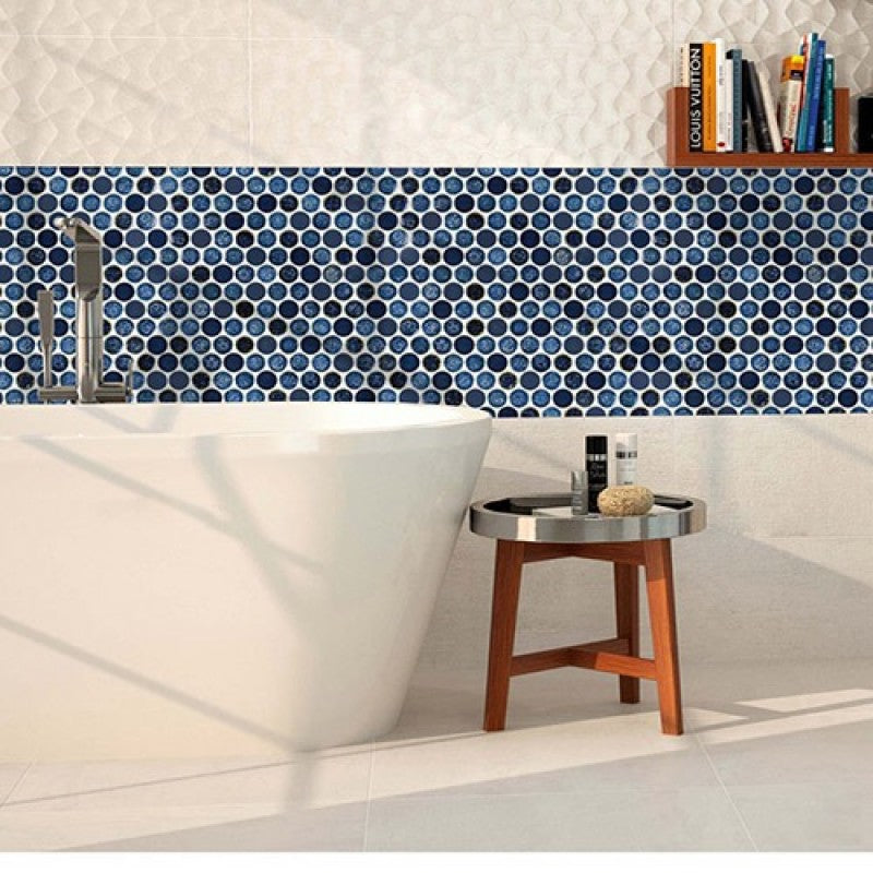 BLUE POLLO DOT MOSAIC TILES CB 128 