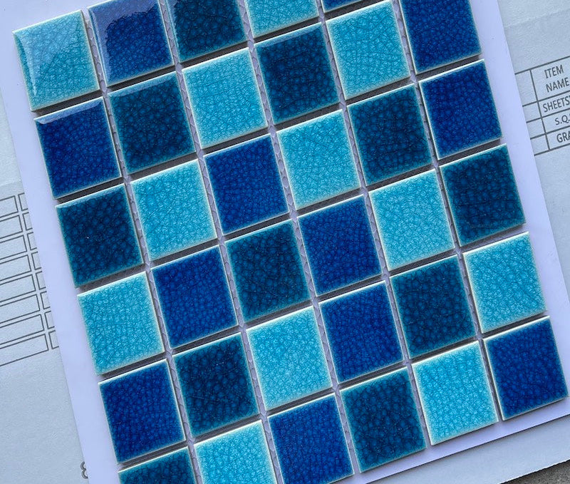 MHG 328 2-Layer Cracked Glaze Ceramic Mosaic Tile 