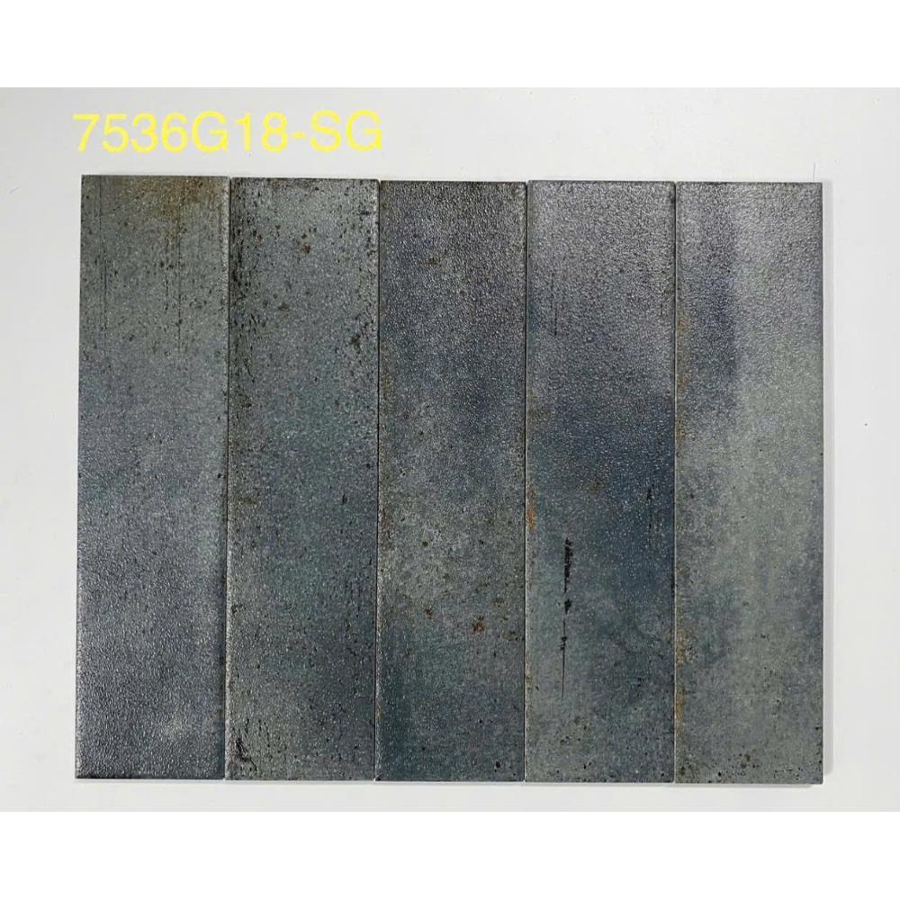 Flat metallic matte porcelain tile, size 75x300, code MD7536G18-SG