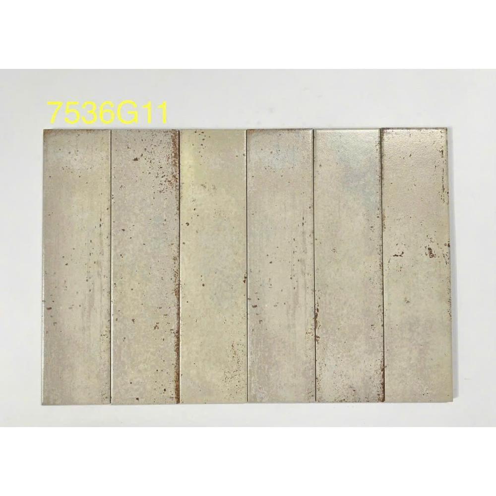 Flat matte porcelain tile size 75x300 code MD7536G11