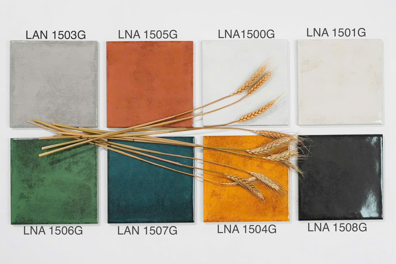 Glossy Porcelain tile, size 150x150mm, code LNA1501G